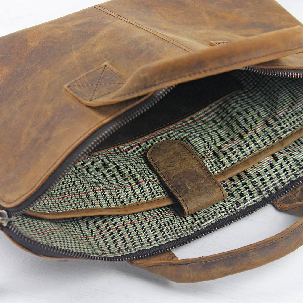 Personalised Leather Laptop Bag 13 Inch By Scaramanga | www.bagssaleusa.com
