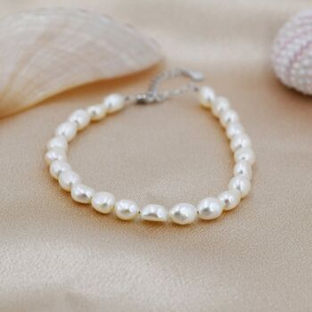 Sterling Silver Baroque Pearl Bracelet, 6 of 10