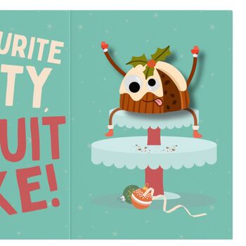 Scream And Shake 3D Fruitcake! Funny Christmas Card For Friends And Family! Cheeky And Fun Xmas Card For Nutters, 6 of 10