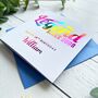 Birthday Legend Card, Rainbow Foil Custom Name And Year, thumbnail 3 of 4