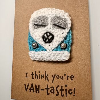 Camper Van Crochet Birthday Card Handmade, 3 of 8