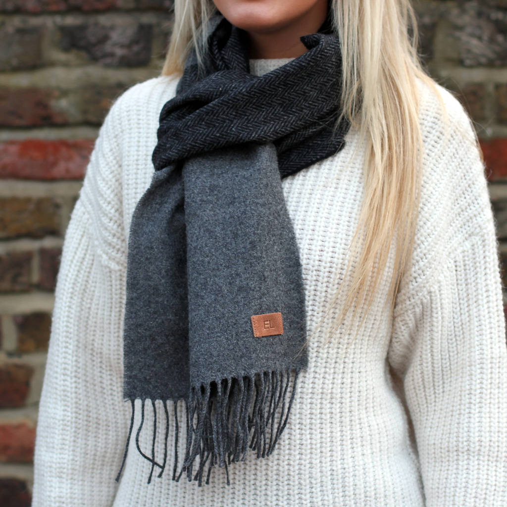 Personalised Pure Irish Lambswool Block Colour Scarf By Hurleyburley ...