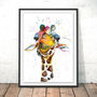 Rainbow Giraffe By Katherine Williams Fine Art Print, thumbnail 1 of 3