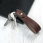 Personalised Luxury Brown Leather Keyring, thumbnail 2 of 4