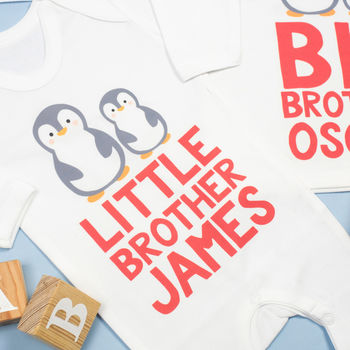 Personalised Penguin Brother Sister Set, 2 of 3