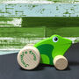 Hopping Wooden Personalised Frog In A Gift Bag, thumbnail 1 of 4