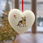 Dog Breed Ceramic Heart Bauble Over 90 Breeds, thumbnail 1 of 5