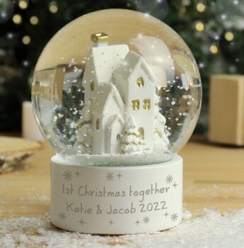 Personalised Message Village Glitter Snow Globe, 3 of 4