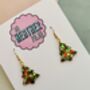 Sparkly Christmas Tree Glitter Resin Earrings / Christmas Gift / Secret Santa Gift, thumbnail 6 of 11