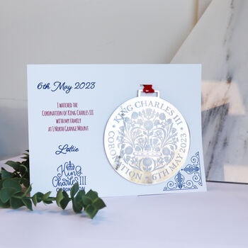 Personalised Child's Coronation Medal And Keepsake Card, 6 of 8