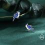 Blue Jay Sterling Silver Stud Earrings, thumbnail 4 of 11