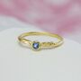Blue Sapphire Dainty Gold Ring, thumbnail 4 of 7