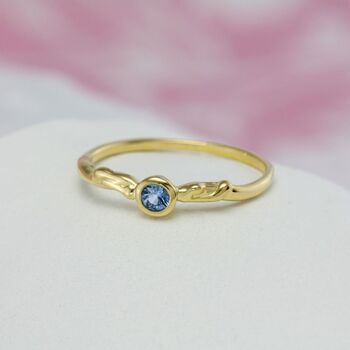 Blue Sapphire Dainty Gold Ring, 4 of 7