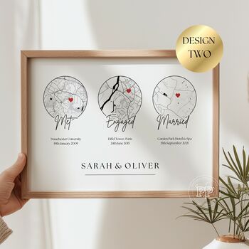 Personalised Map Print, Anniversary Gift, Wedding Gift, 5 of 5