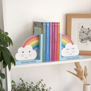 Personalised Kids Over The Rainbow Bookends, 2 of 5