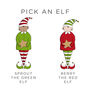 Personalised Elf Tree Decoration Christmas Card, thumbnail 5 of 6