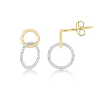 Kelso Sterling Silver And Gold Interlinking Earrings, 2 of 12