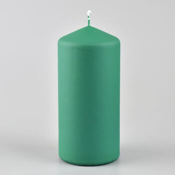 G Decor Henry Velvet Matt Emerald Green Pillar Candles, 2 of 4