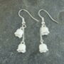 White Lily Of The Valley May Birth Flower Drop Earrings, thumbnail 3 of 4
