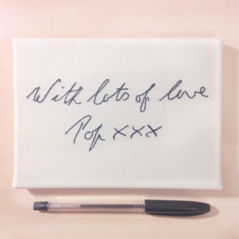 Personalised Embroidered Handwriting Canvas, 6 of 12
