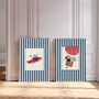 Babar The Elephant Set Of Two Blue Nursery Art Prints, thumbnail 1 of 3