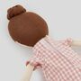 Personalised My 1st Doll In Pink Dress Brown Hair, thumbnail 3 of 4