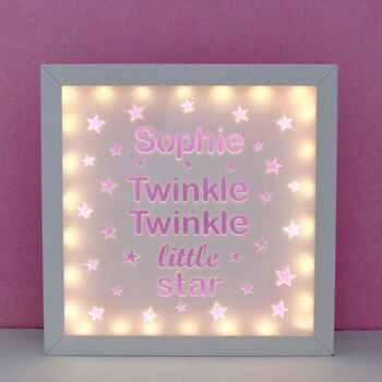 Personalised Twinkle Twinkle Little Star Box Light, 5 of 12