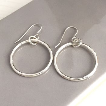 Handmade Silver Hoop Earrings, 2 of 3