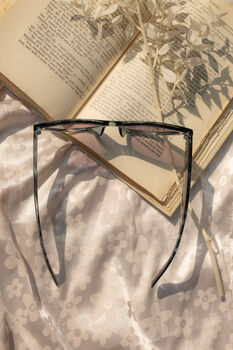 Grey Tortoise Shell Thick Diamond Frame Sunglasses, 5 of 12