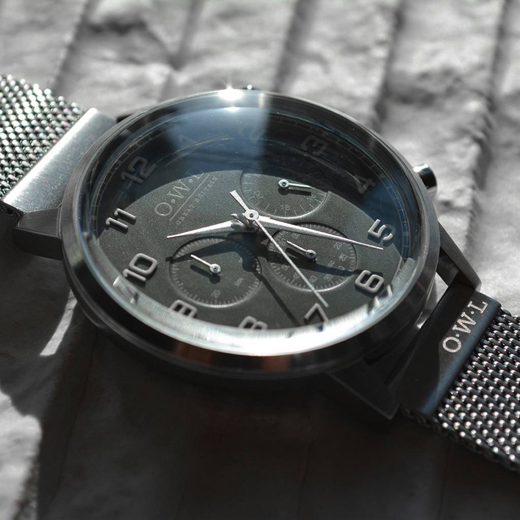 Kingsbridge Matt Mesh Men's Chronograph Watch By OWL Watches