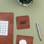 Engraved Bonded Leather Personalised Set Of Coasters, thumbnail 4 of 4