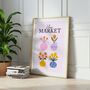 Flower Market Art Print, Home Decor, Botanical Print, thumbnail 1 of 8