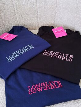 Long Live Cowgirls Embroidered T Shirt, 2 of 2