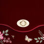 Mary Floral Embroidered Red Velvet Clutch, thumbnail 4 of 8