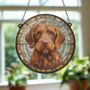 Vizsla Wirehaired Stained Glass Effect Suncatcher, thumbnail 5 of 6