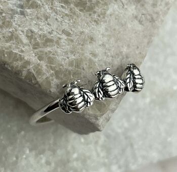 Sterling Silver Bees Ring, 5 of 9