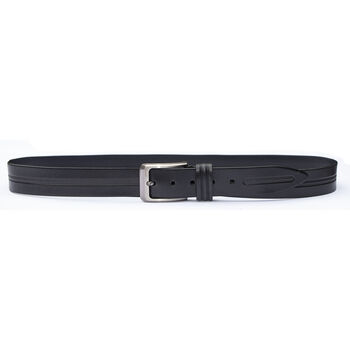 Men's Thick Black Leather Belt Free Personalisation, 4 of 8