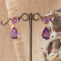 Purple Amethyst Statement Gold And Silver Stud Drop Earrings, thumbnail 6 of 9