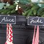 Chalk Board Personalised Stocking Holder Mantle Clip, thumbnail 1 of 5