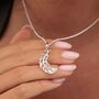 Large Sterling Silver Feather Charm Necklace, thumbnail 1 of 5