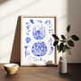 Scenes Of Turkey Blue Tile Inspired Travel Print, thumbnail 1 of 12