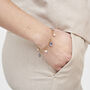 Gold Pansy And Pearl Charm Bracelet, thumbnail 2 of 9