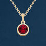 Yellow Gold Plated July Ruby Birthstone Necklace, thumbnail 2 of 10