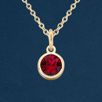 Yellow Gold Plated July Ruby Birthstone Necklace, 2 of 10