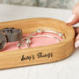 Personalised Oak And Leather Jewellery Trinket Dish, thumbnail 3 of 11