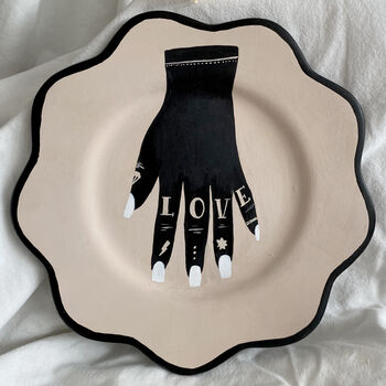 True Love Hand Painted Scalloped Plate Set, 5 of 6