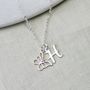Sterling Silver Butterfly And Initial Necklace, thumbnail 1 of 3