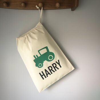 Personalised Tractor Drawstring Children's Storage Bag, 2 of 5
