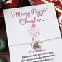 Wish Bracelet With A Pig Charm. Merry Piggin' Christmas, thumbnail 5 of 5