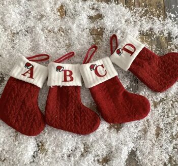 Mini Knitted Letter Christmas Stockings, 2 of 5